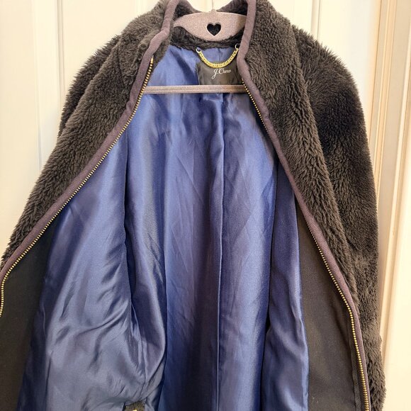 J.Crew Black Sherpa Teddy Coat Small - Picture 7 of 10